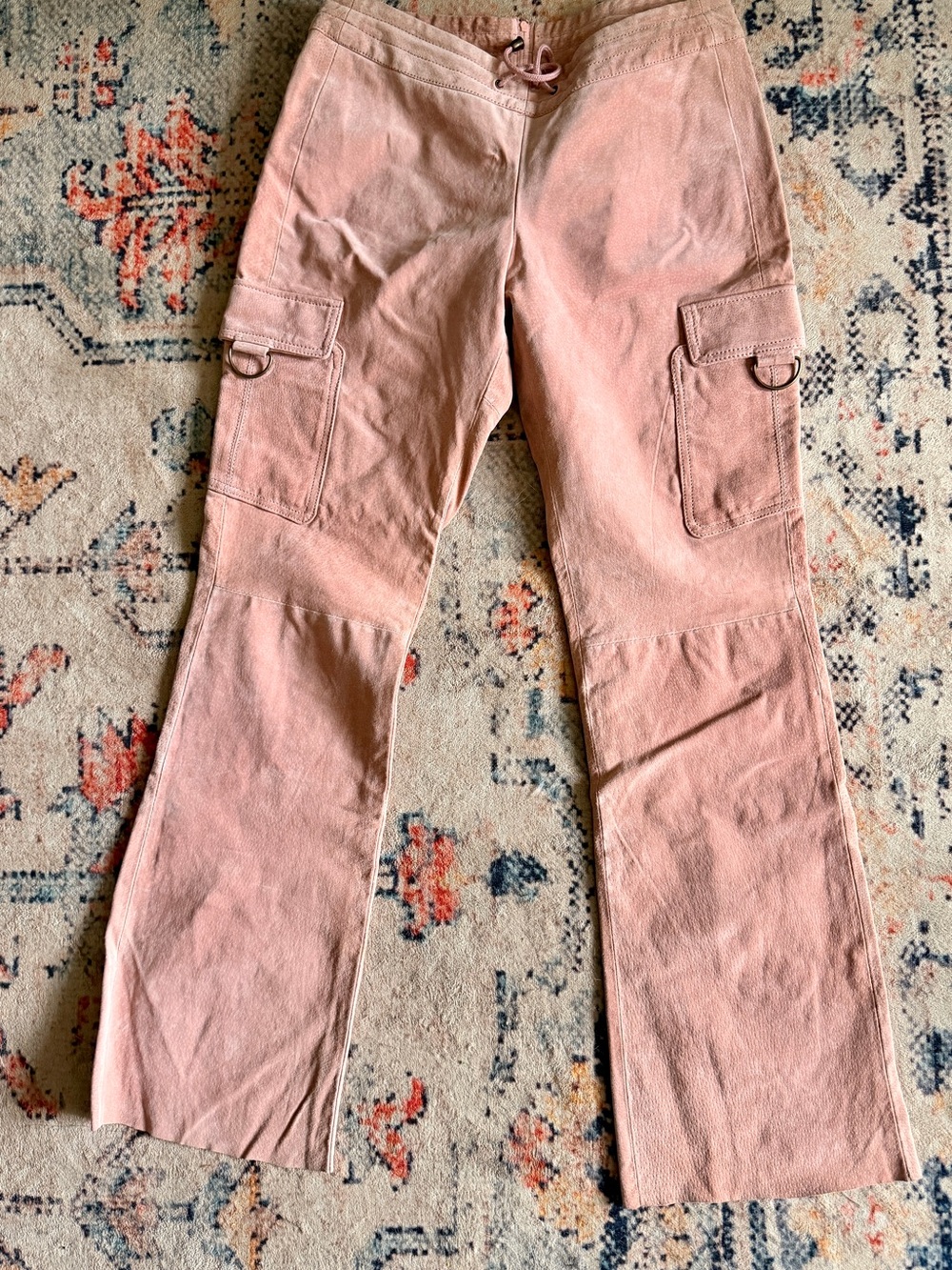 Wilsons Leather Blush Pink Cargo Flare Jeans